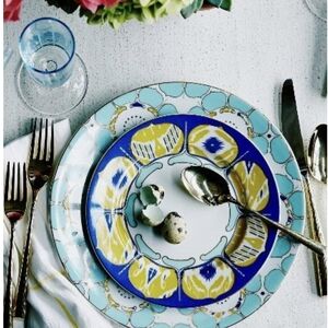 Blue & Yellow Decorative Porcelain Salad Plate - Brand: